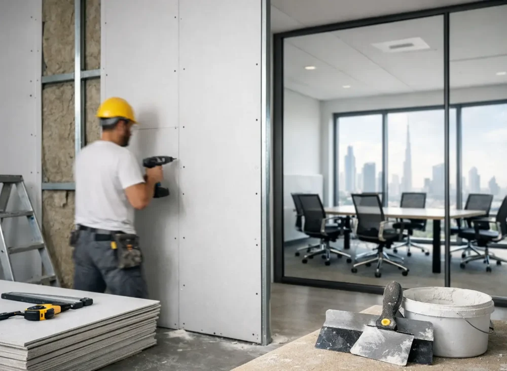 Gypsum Partition or Drywall for Dubai Offices
