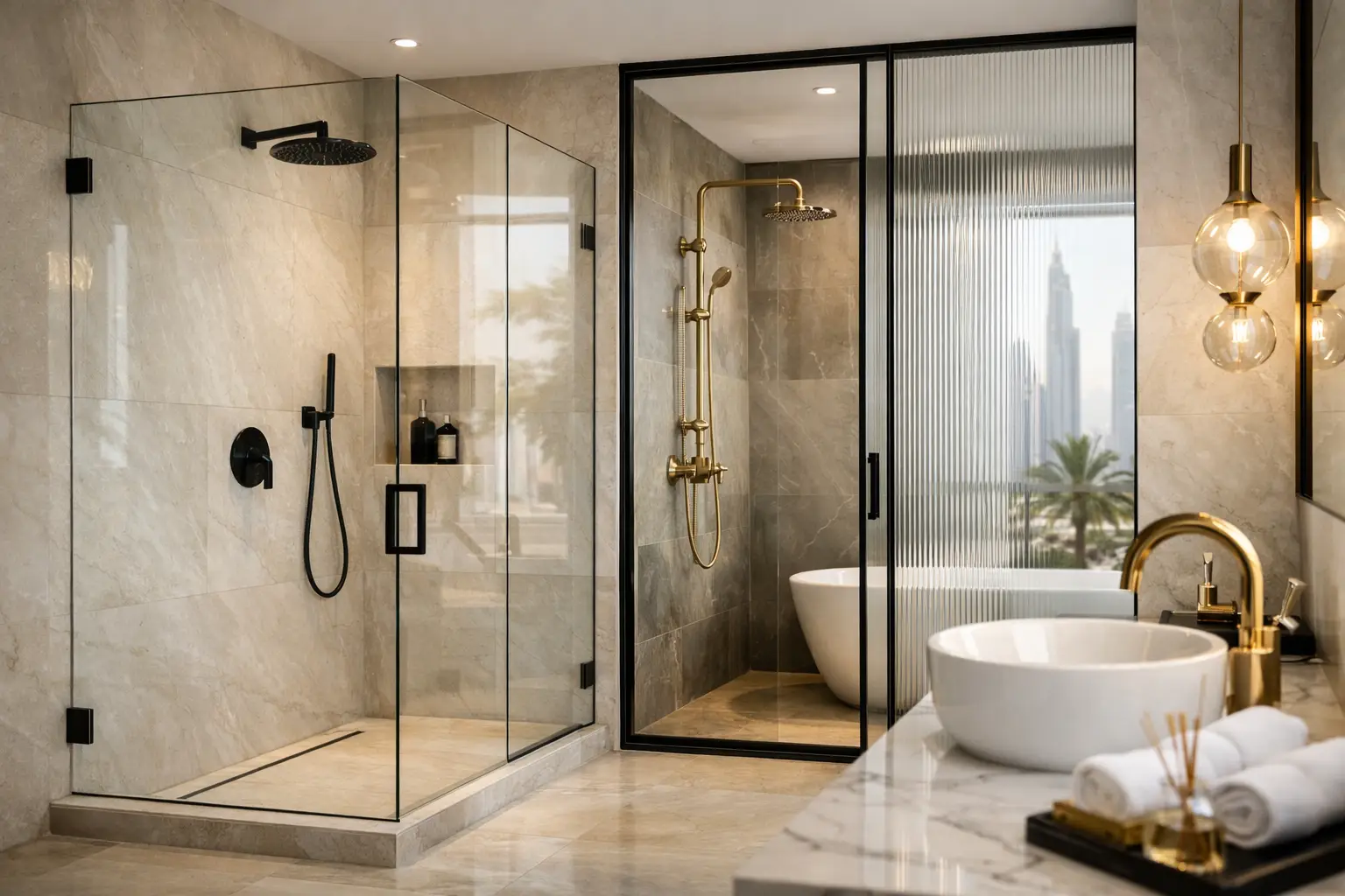 Shower Partition Ideas for a Refined Dubai Bathroom